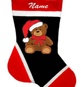 Personalized Christmas Stocking with Teddy Bear Design