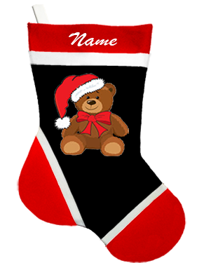 Personalized Christmas Stocking with Teddy Bear Design