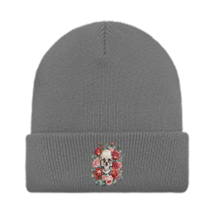 Stylish Skull and Roses Beanie