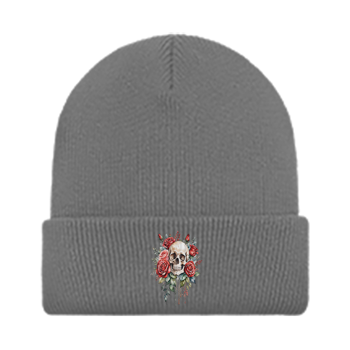 Stylish Skull and Roses Beanie