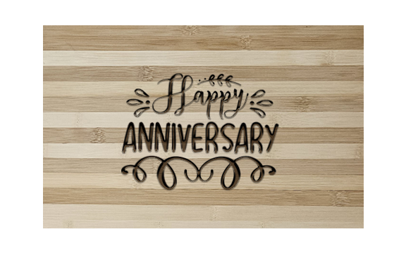 Elegant Bamboo Happy Anniversary Cutting Board
