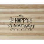 Elegant Happy Anniversary Bamboo Cutting Board