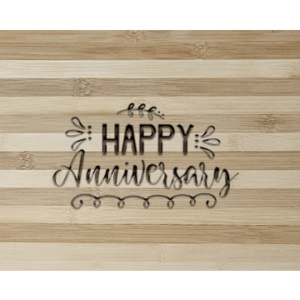 Elegant Happy Anniversary Bamboo Cutting Board