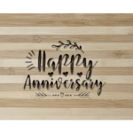 Elegant Bamboo Happy Anniversary Engraved Cutting Board