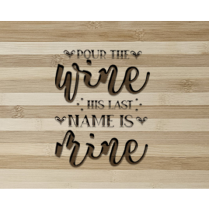 Chic Wooden Cutting Board with Wine Quote