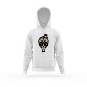 Stylish Skull Design White Hoodie