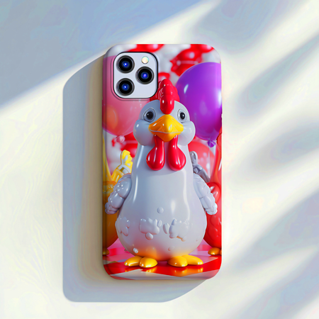 Colorful Chicken-Themed Phone Case