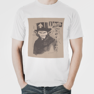 Quirky Graphic Tee with Artistic Ape Design