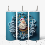 Festive Santa and Snowy Scene Tumbler