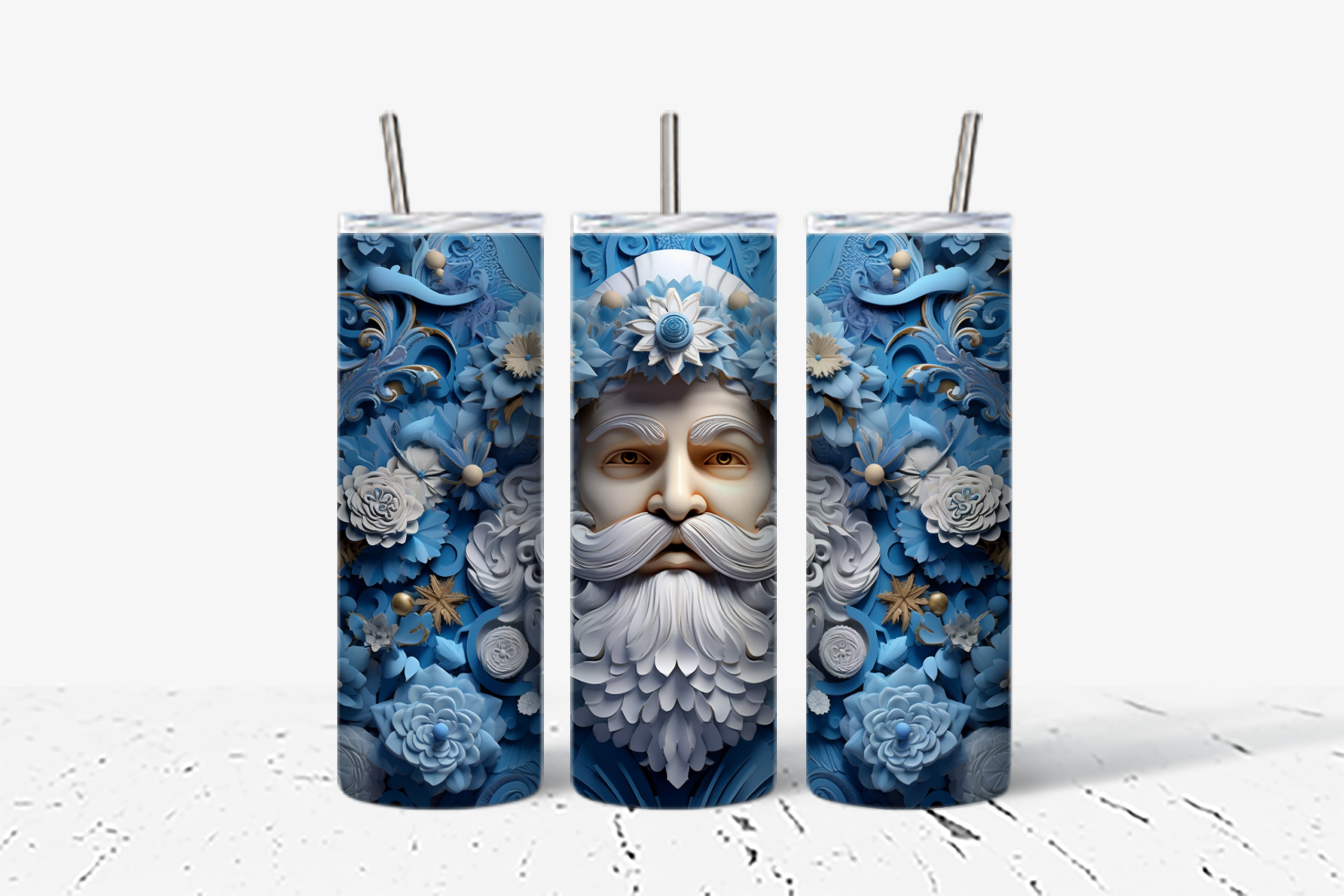 Elegant Winter-Themed Tumbler