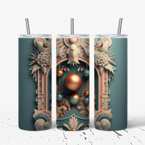Elegant 3D Floral Tumbler