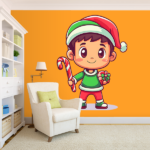 Festive Holiday Wall Mural for Kids' Room