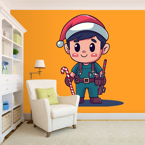 Festive Cartoon Wall Mural