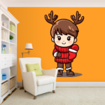 Adorable Reindeer Boy Wall Mural