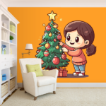 Charming Christmas Tree Wall Mural