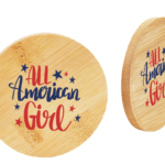 6 Pack Bamboo Coasters All American Girl
