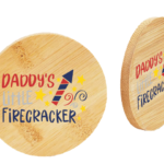 6 Pack Bamboo 'Daddy's Little Firecracker' Coasters