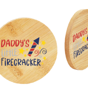 6 Pack Bamboo 'Daddy's Little Firecracker' Coasters