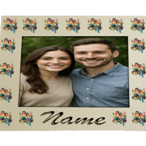 Personalized Photo Frame with Parrot Design