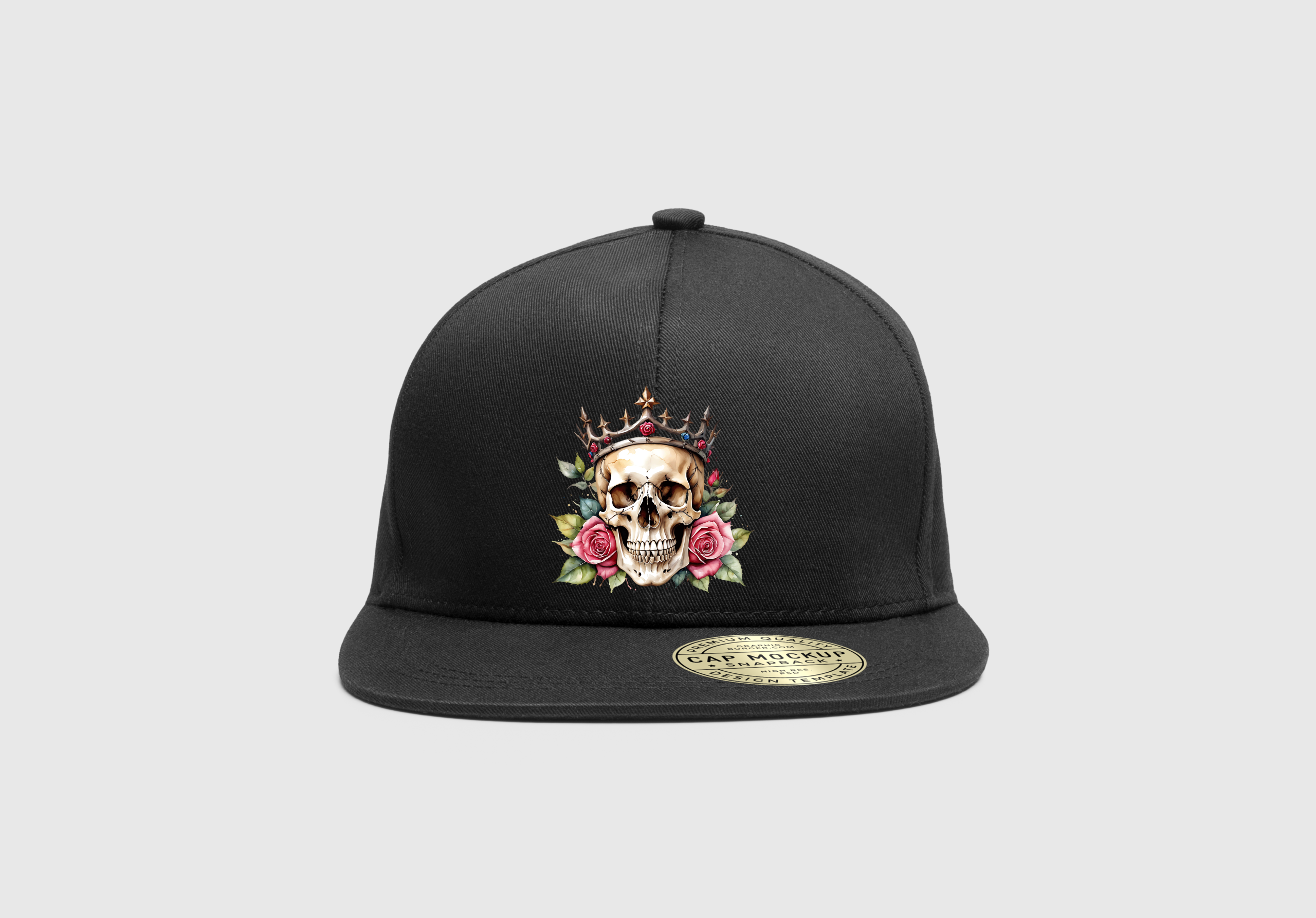 Skull and Roses Adjustable Size Hat