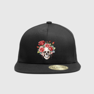 Stylish Skull and Roses Adjustable Size Hat