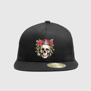 Stylish Skull and Rose Adjustable Hat