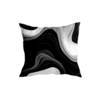 Elegant Black and White Marble Throw Pillow