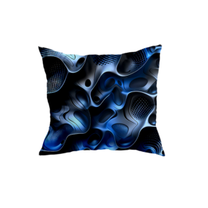 Futuristic Blue Geometric Design Cushion