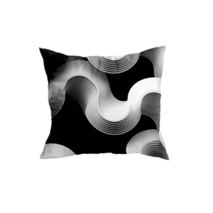 Modern Black and White Wave Pattern Pillow