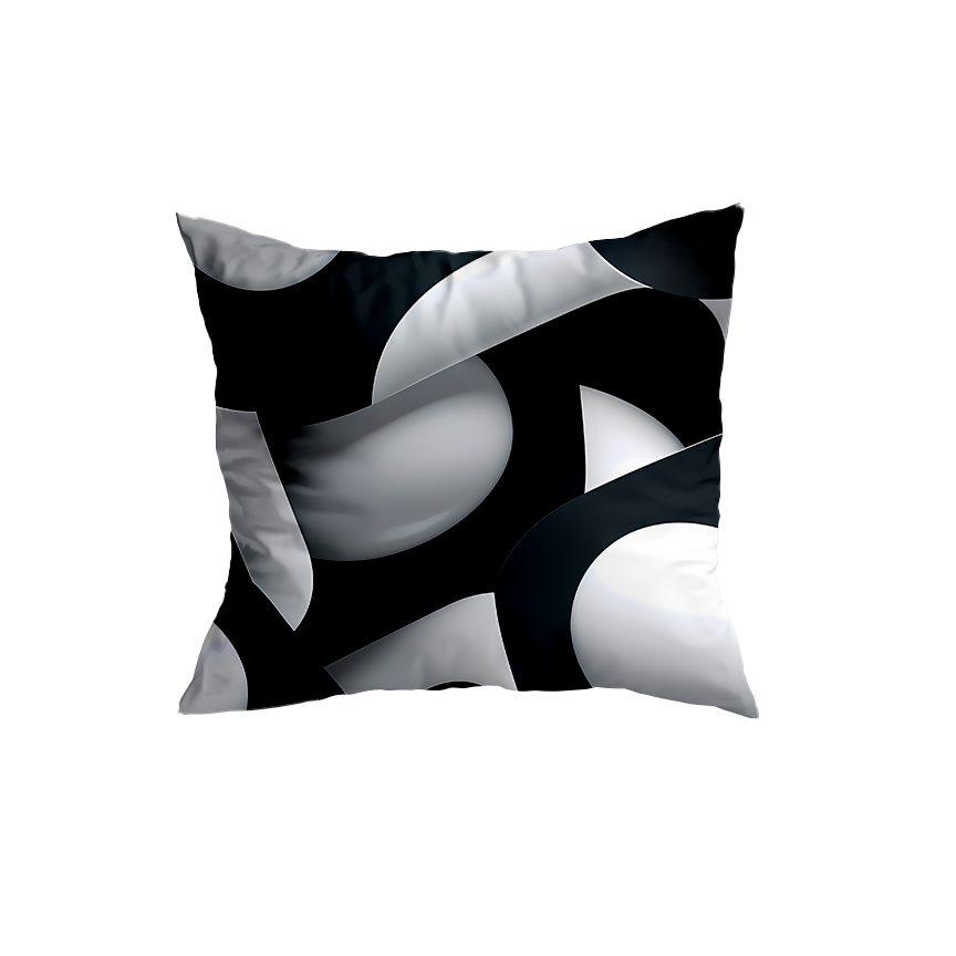 Modern Black and White Geometric Throw Pillow