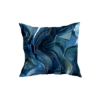 Luxurious Blue Marble Throw Pillow