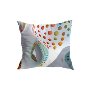 Modern Abstract Pillow with Colorful Dot Design