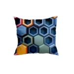 Vibrant Hexagonal Pattern Pillow