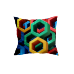 Vibrant Geometric Hexagon Throw Pillow